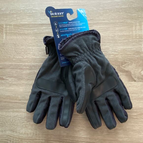 Isotoner Men's Large Gloves Insulated Water-Resistant Touchscreen Compatible NEW - Picture 3 of 5